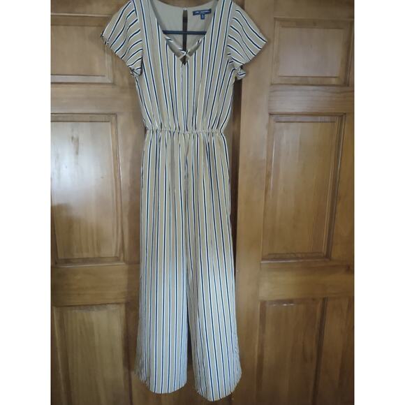 Striped Jumpsuit Yellow/Navy One Clothing Los Angeles size Small - Picture 1 of 3
